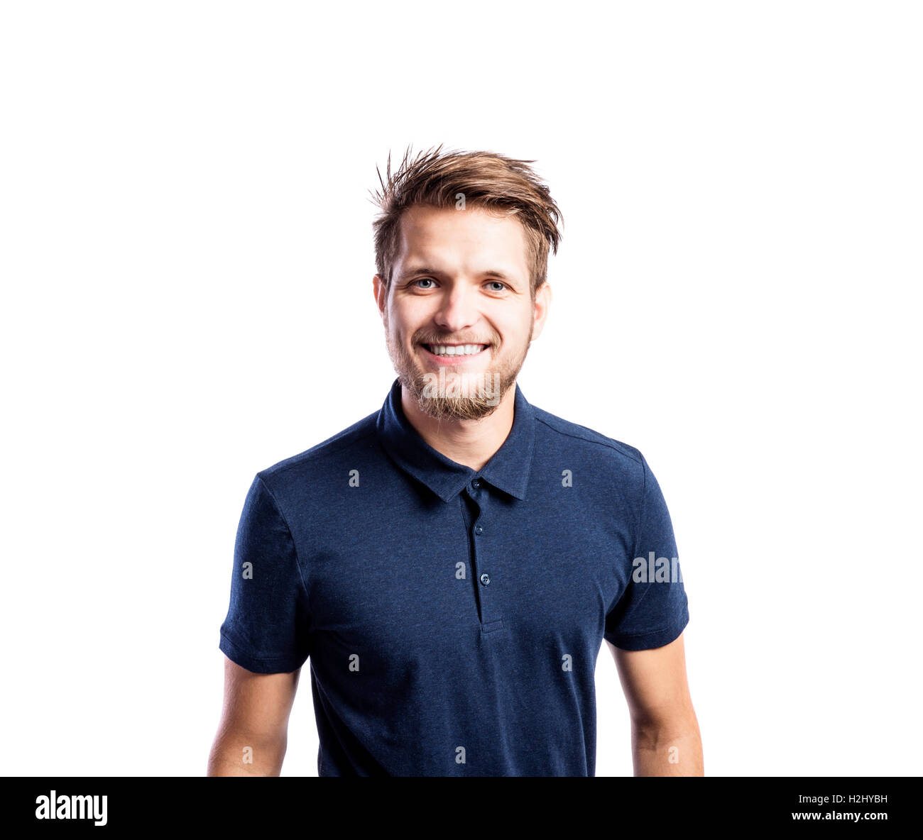 Man with blue t shirt hi-res stock photography and images - Alamy