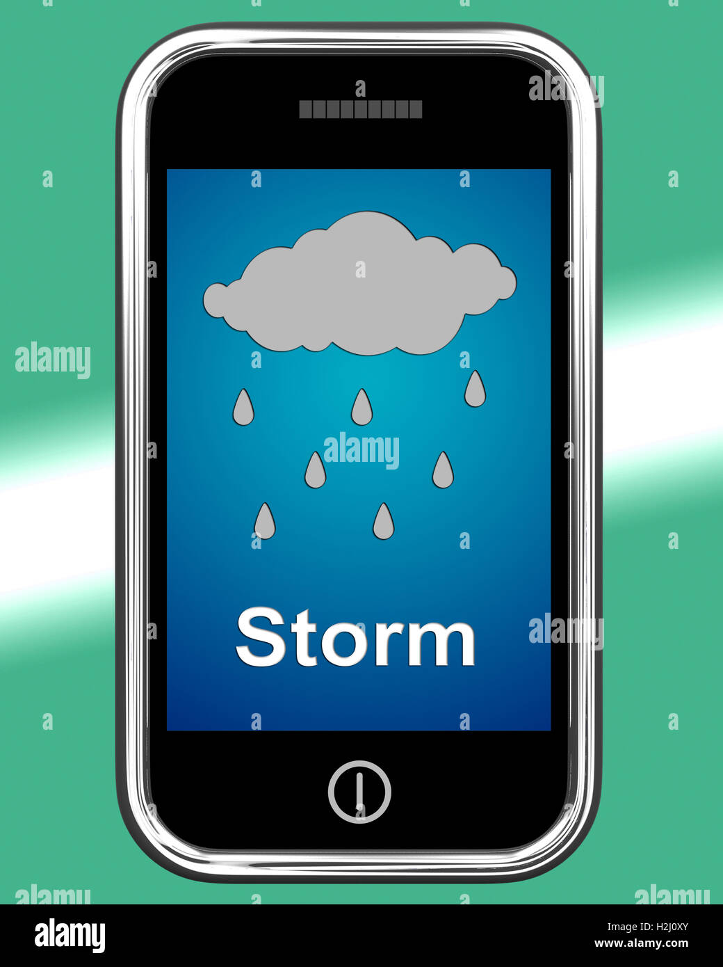 Showers On Phone Means Rain Rainy Weather Stock Photo Alamy