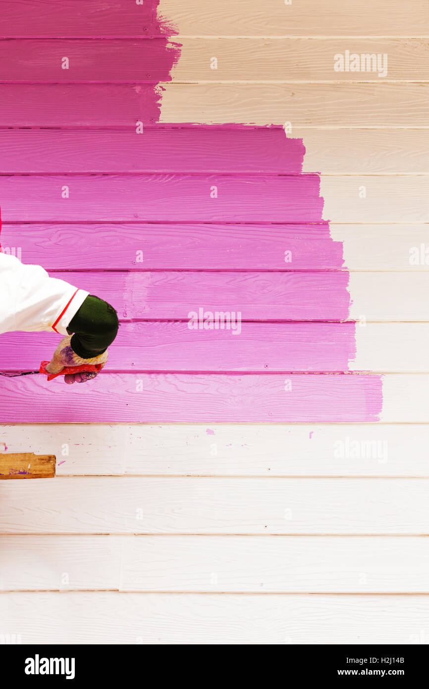 Pink color painting wall Stock Photo - Alamy