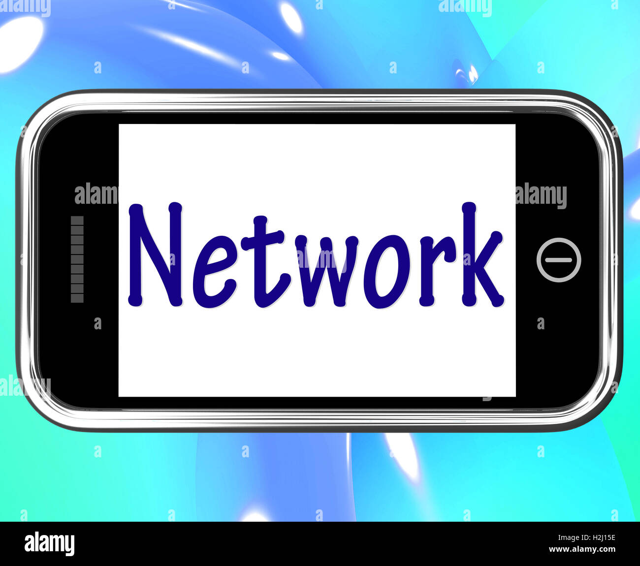 Network Smartphone Means Online Connections And Contacts Stock Photo