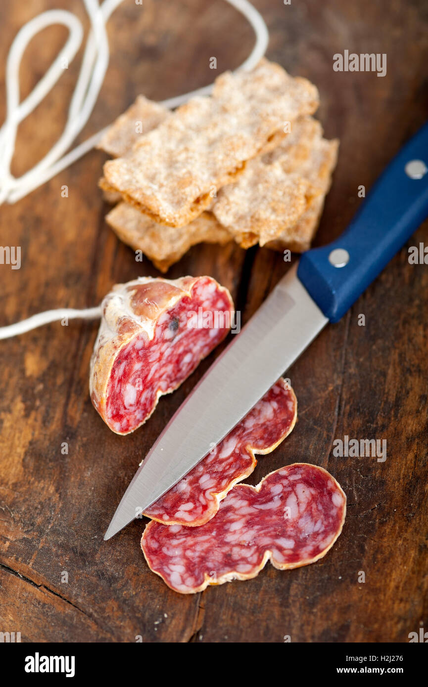 italian salame pressato pressed slicing Stock Photo Alamy