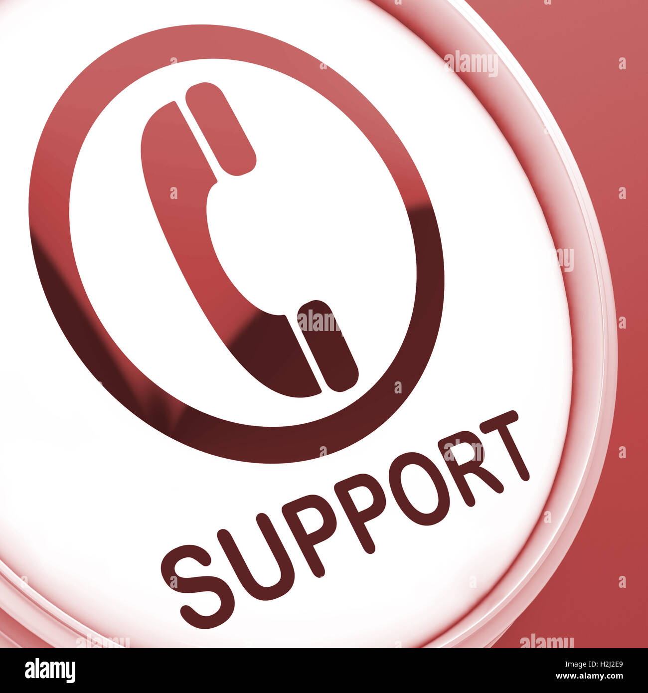 Support Button Shows Call For Advice Stock Photo