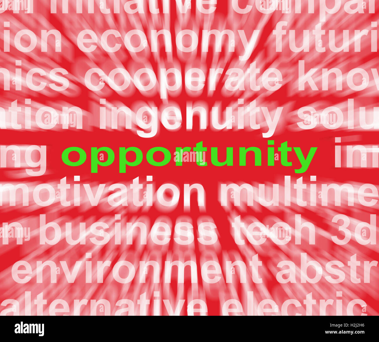 Opportunity Word Shows Good Chance Or Favourable Circumstances Stock Photo