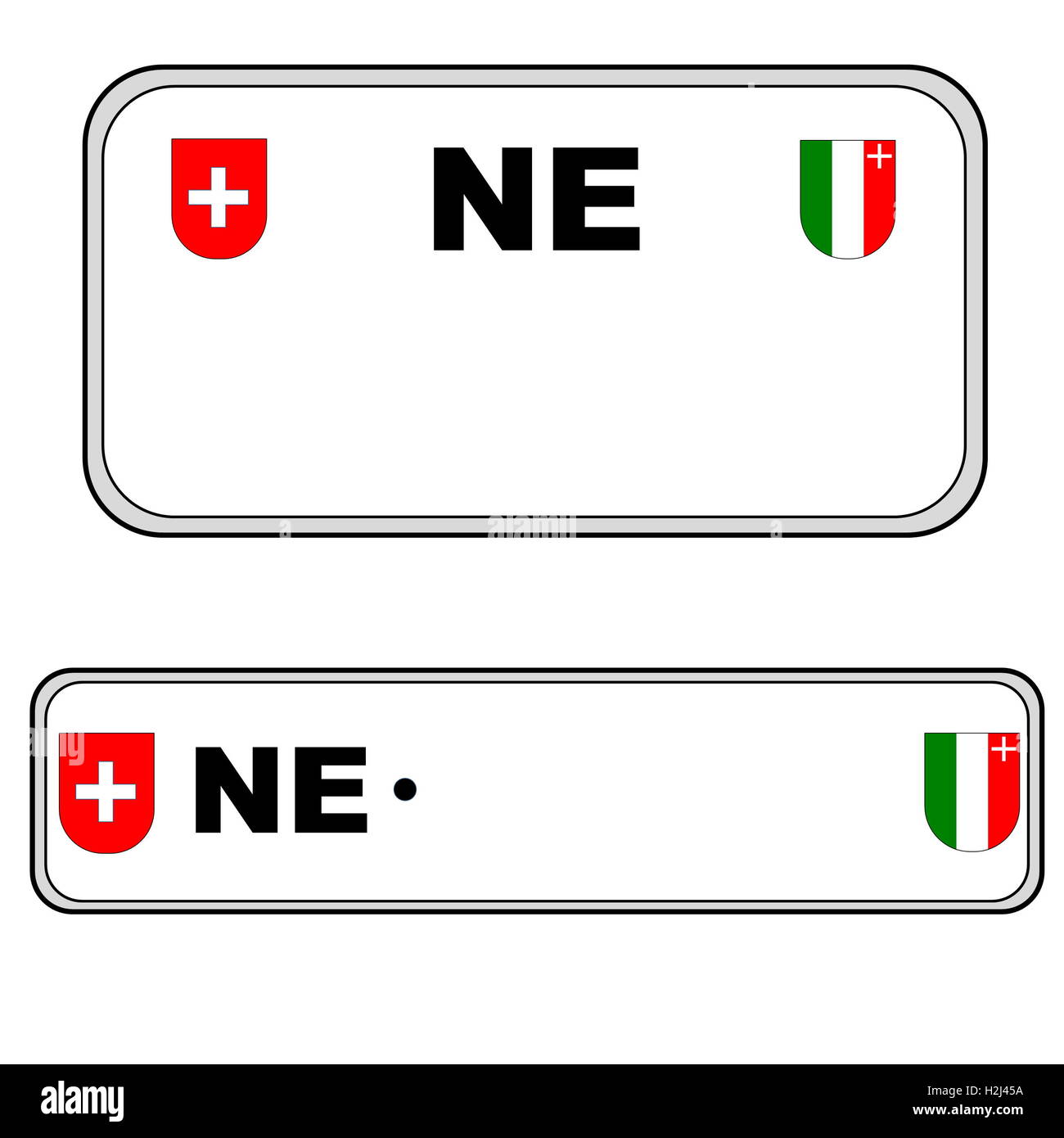 Neuchatel plate number, Switzerland Stock Photo