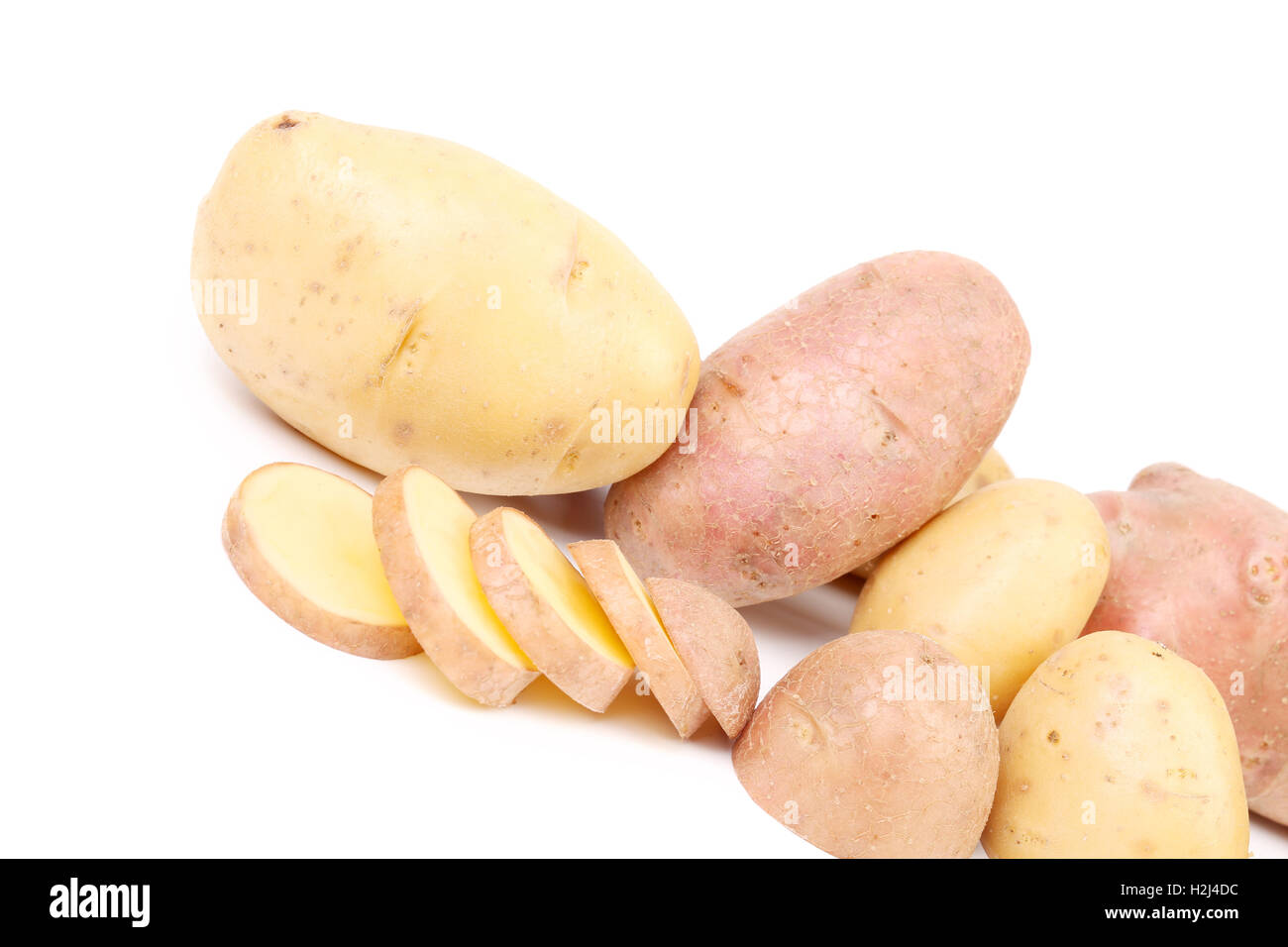 Different potatoes and split tuber Stock Photo Alamy