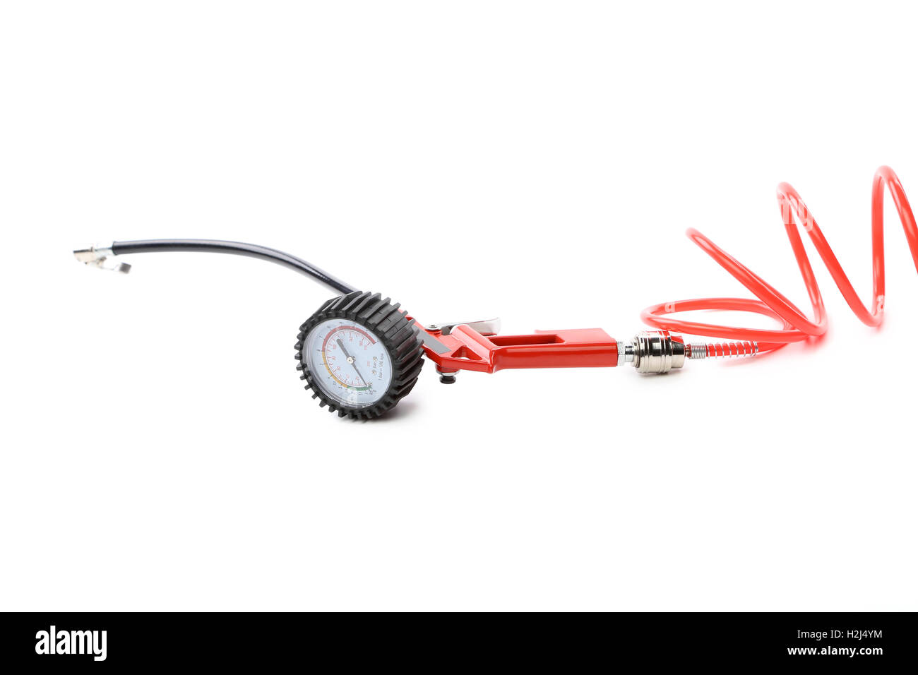 Manometer for car tyre pressure setting Stock Photo Alamy