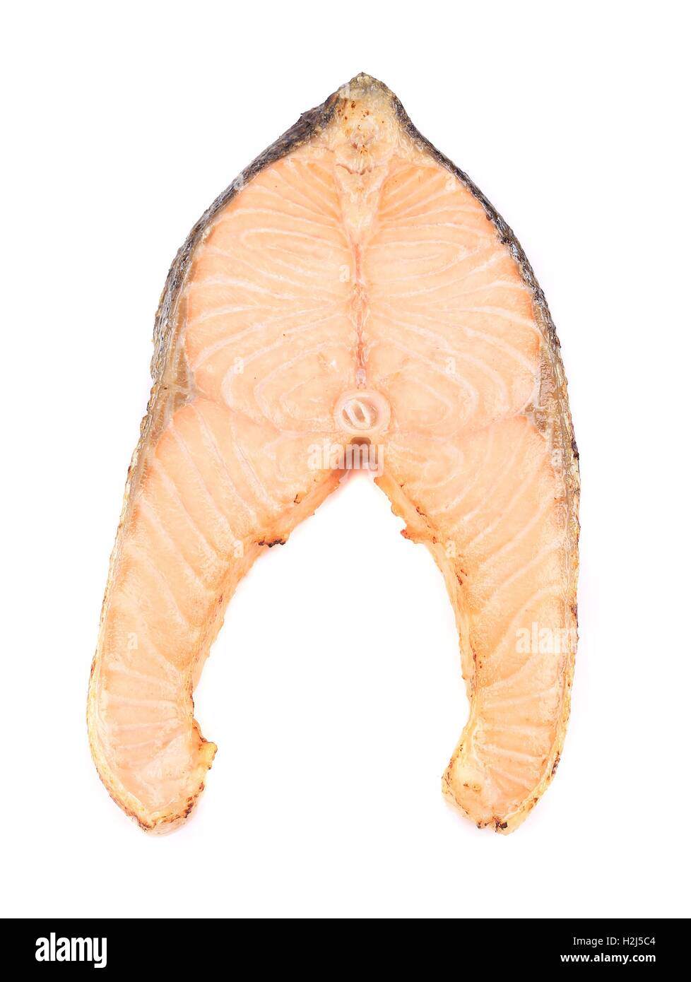 Fried salmon steak Stock Photo - Alamy