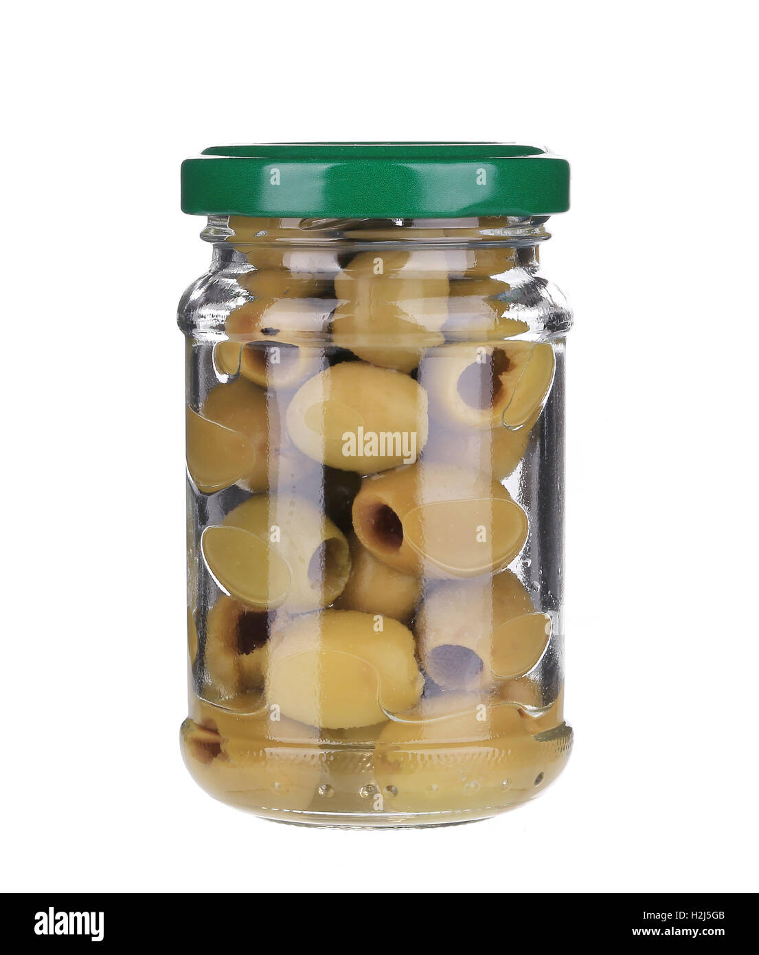 Green olives in a jar Stock Photo Alamy