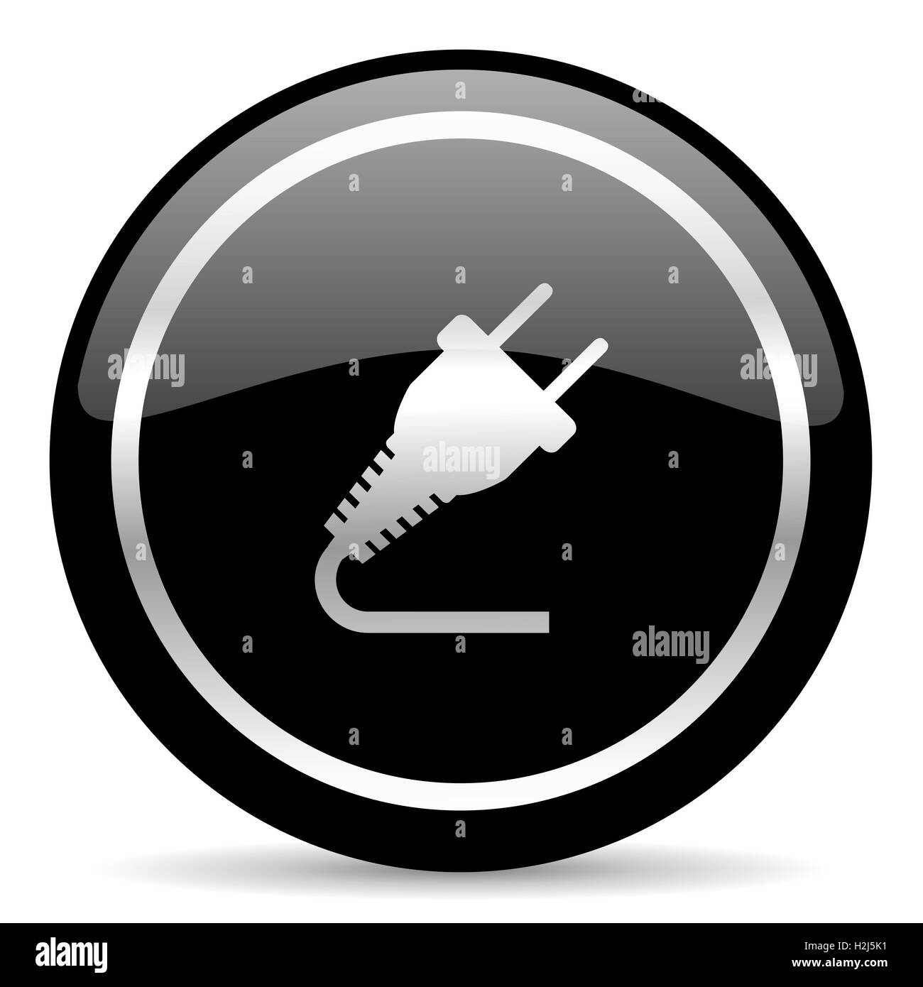 Plug connector icon Black and White Stock Photos & Images - Alamy