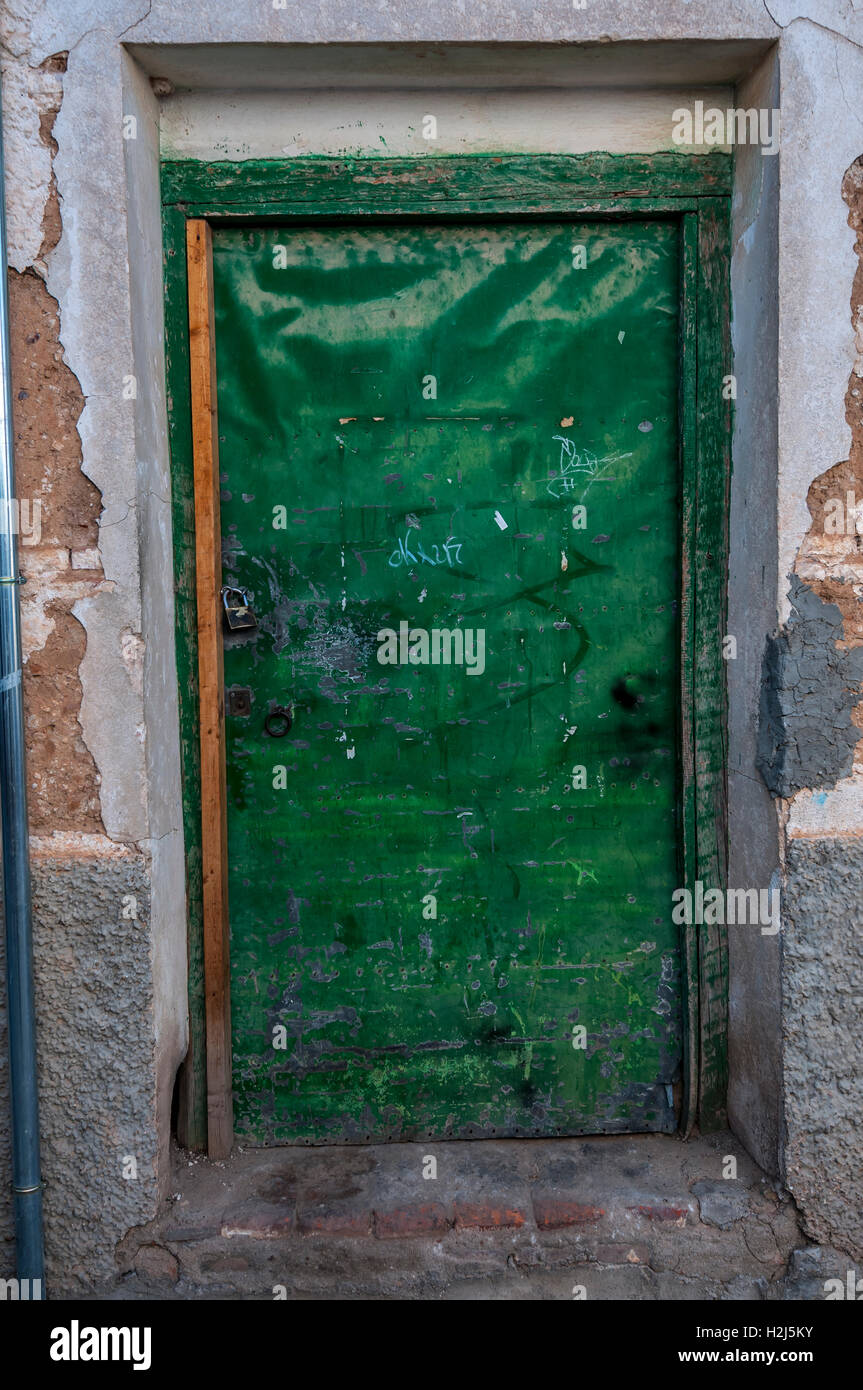old and antique green door Stock Photo - Alamy