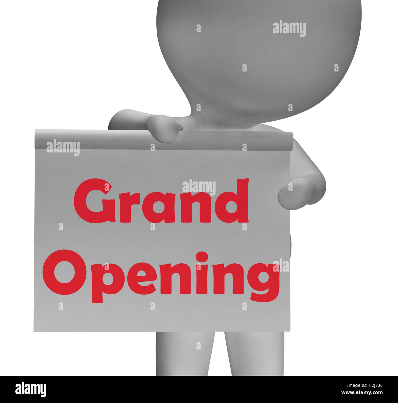 Grand Opening Sign Means Launch Of New Business Stock Photo