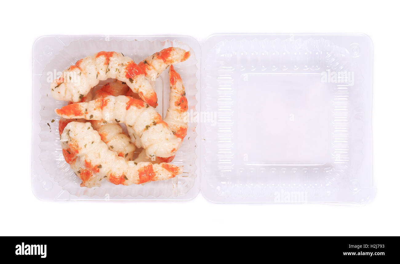 Boiled shrimp in plastic box Stock Photo Alamy