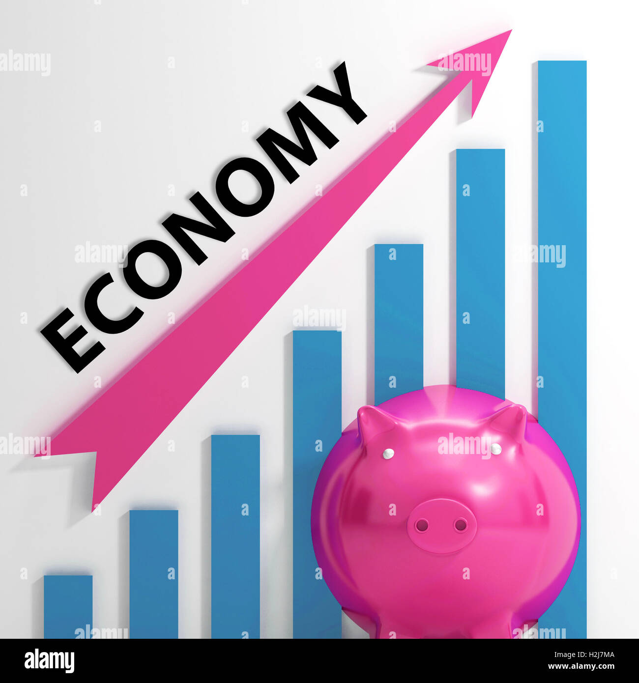 Economy Graph Means National Or International Finances Stock Photo