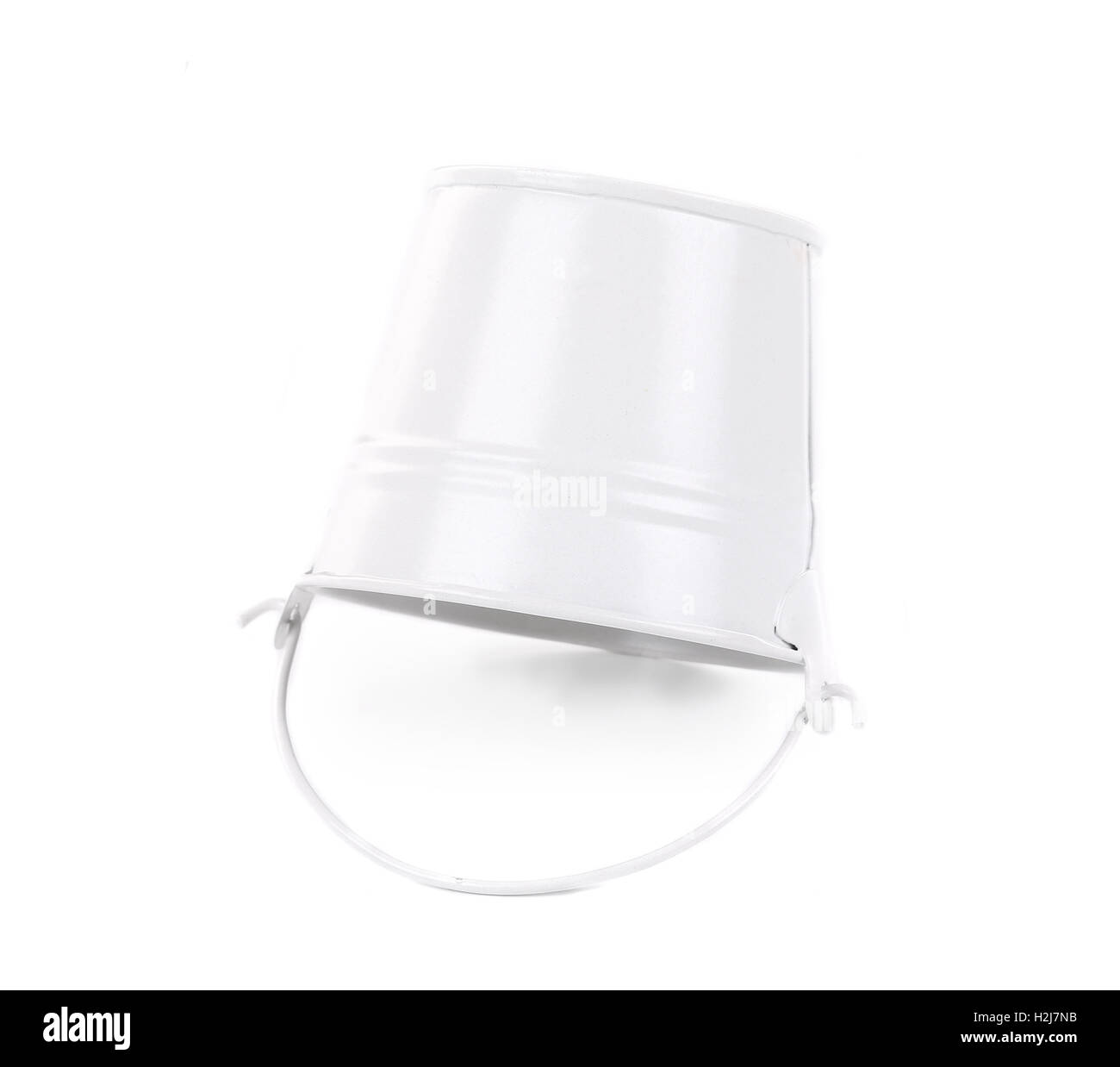 White metal bucket with handle Stock Photo - Alamy