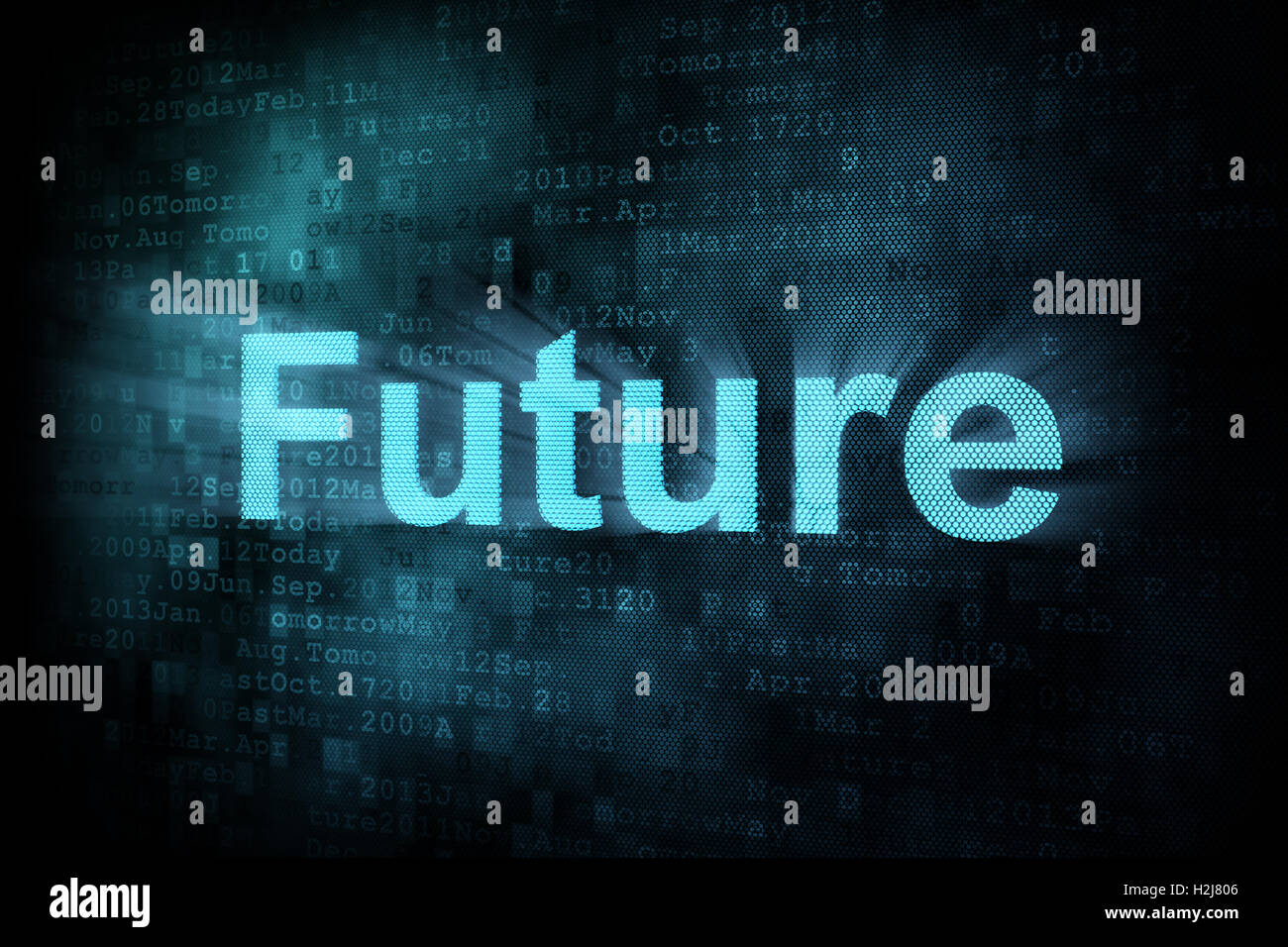 Timeline concept: pixeled word Future on digital screen Stock Photo - Alamy
