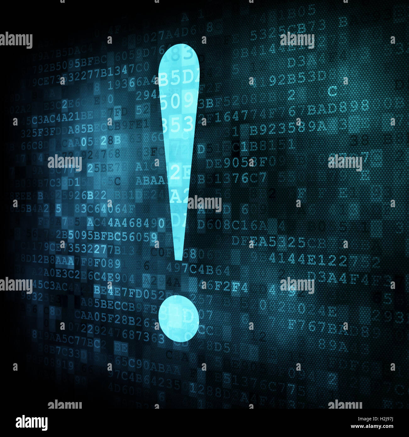 Exclamation mark on digital screen Stock Photo Alamy
