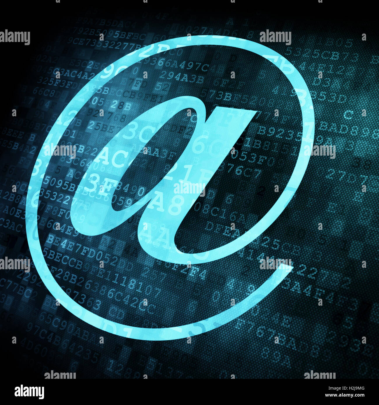 Arobase symbol on digital screen Stock Photo - Alamy
