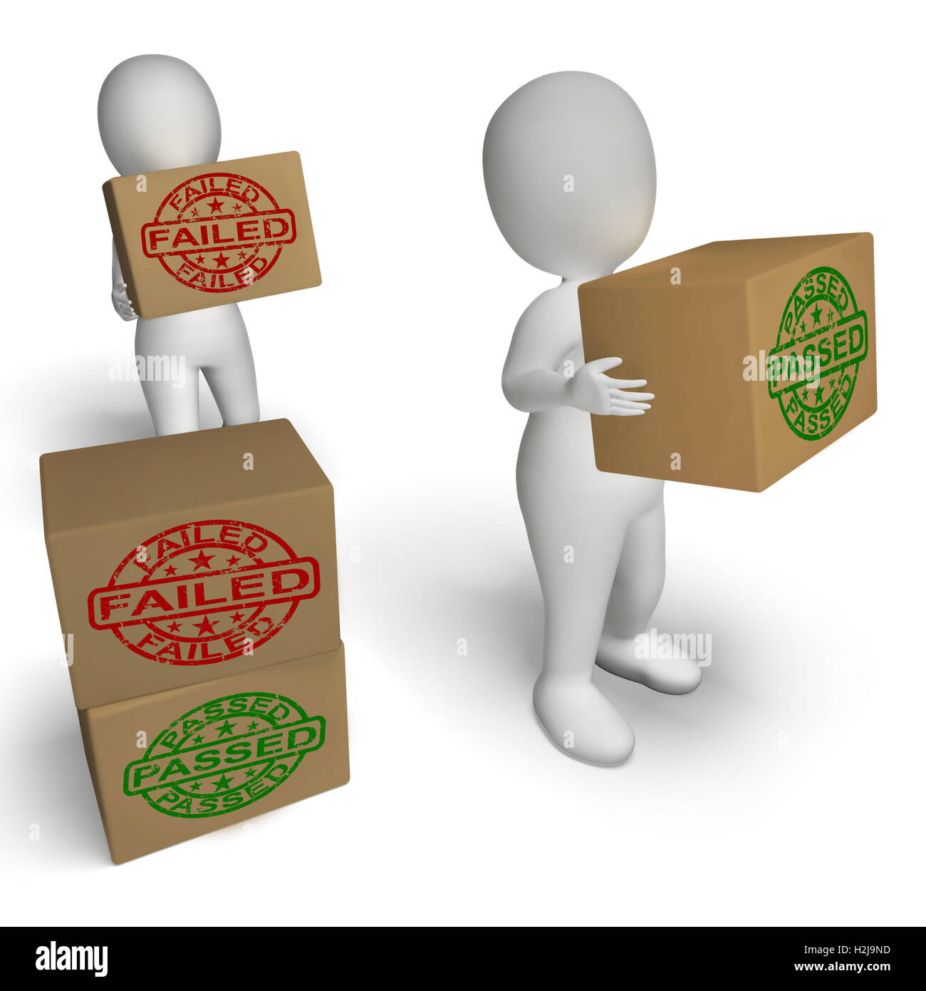 Passed And Failed Boxes Show Product Testing Or Verification Stock ...