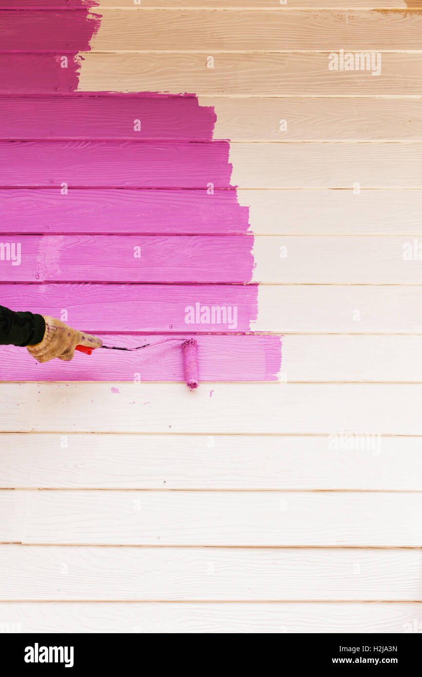 Pink color painting wall Stock Photo - Alamy