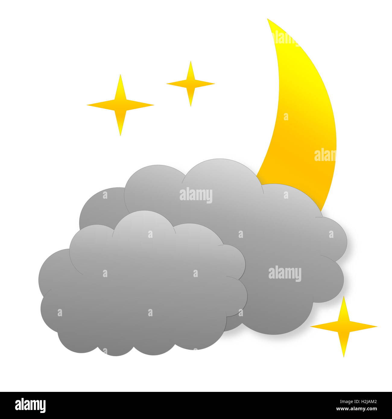Cloudy night as weather icon Stock Photo
