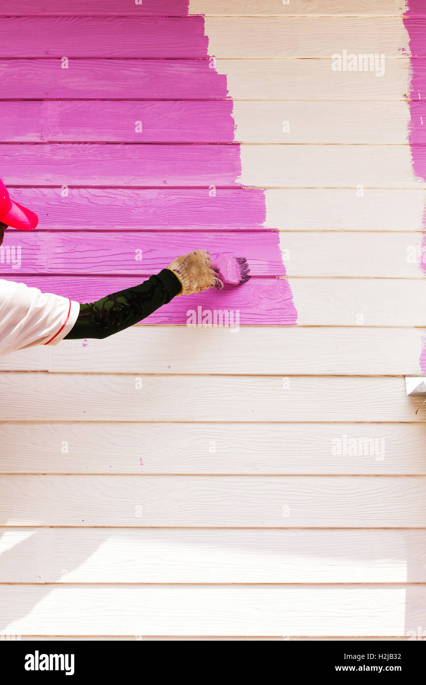 Pink color painting wall Stock Photo - Alamy