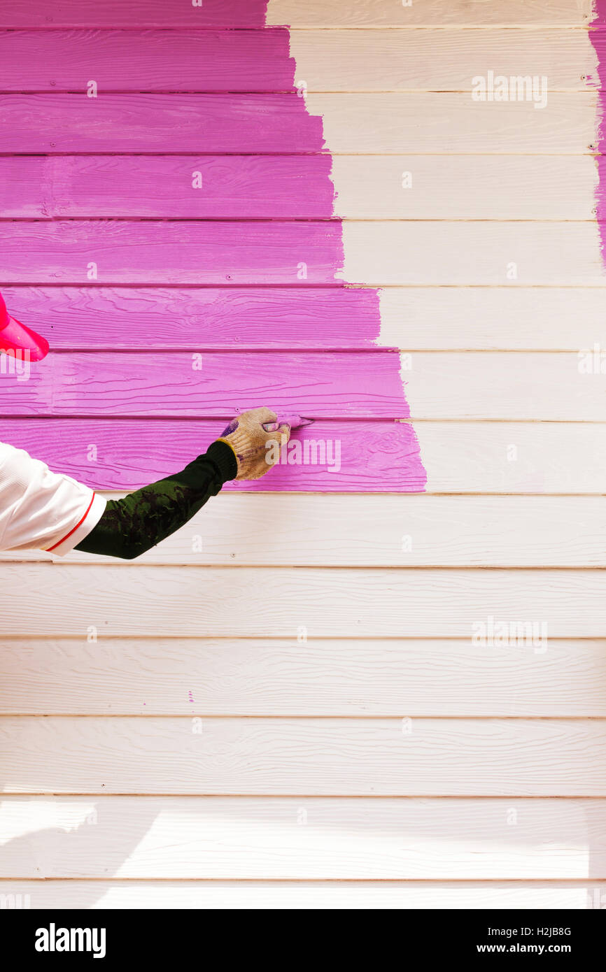 Pink color painting wall Stock Photo - Alamy