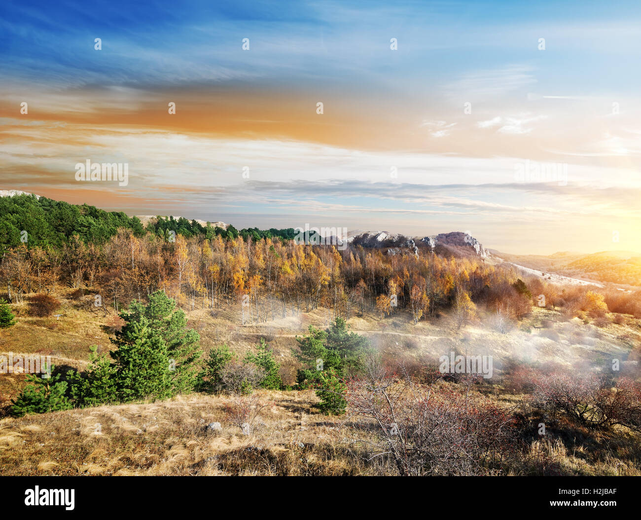 High mountain light fog hi-res stock photography and images - Alamy