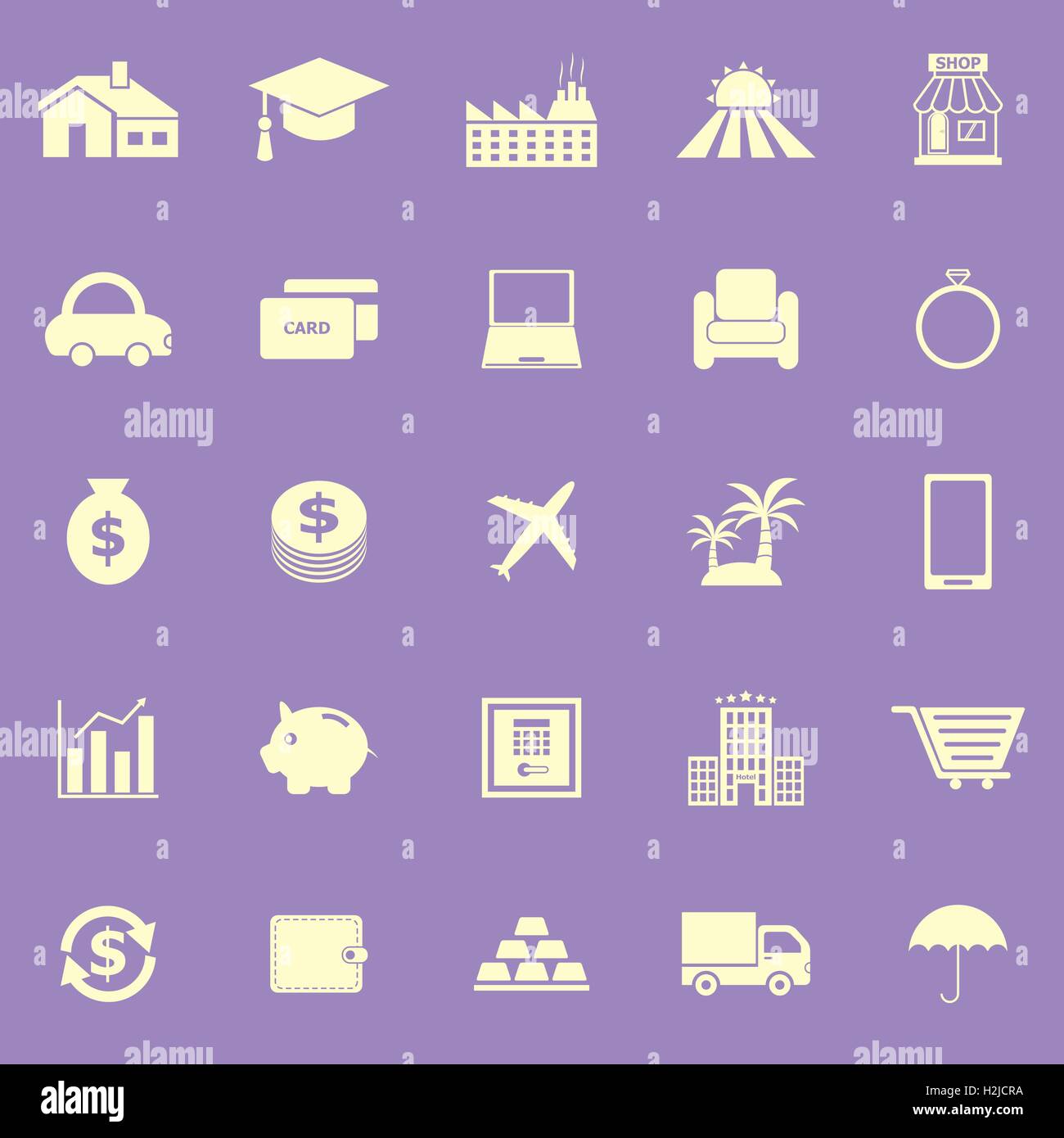Loan color icons on violet background, stock vector Stock Vector Image ...