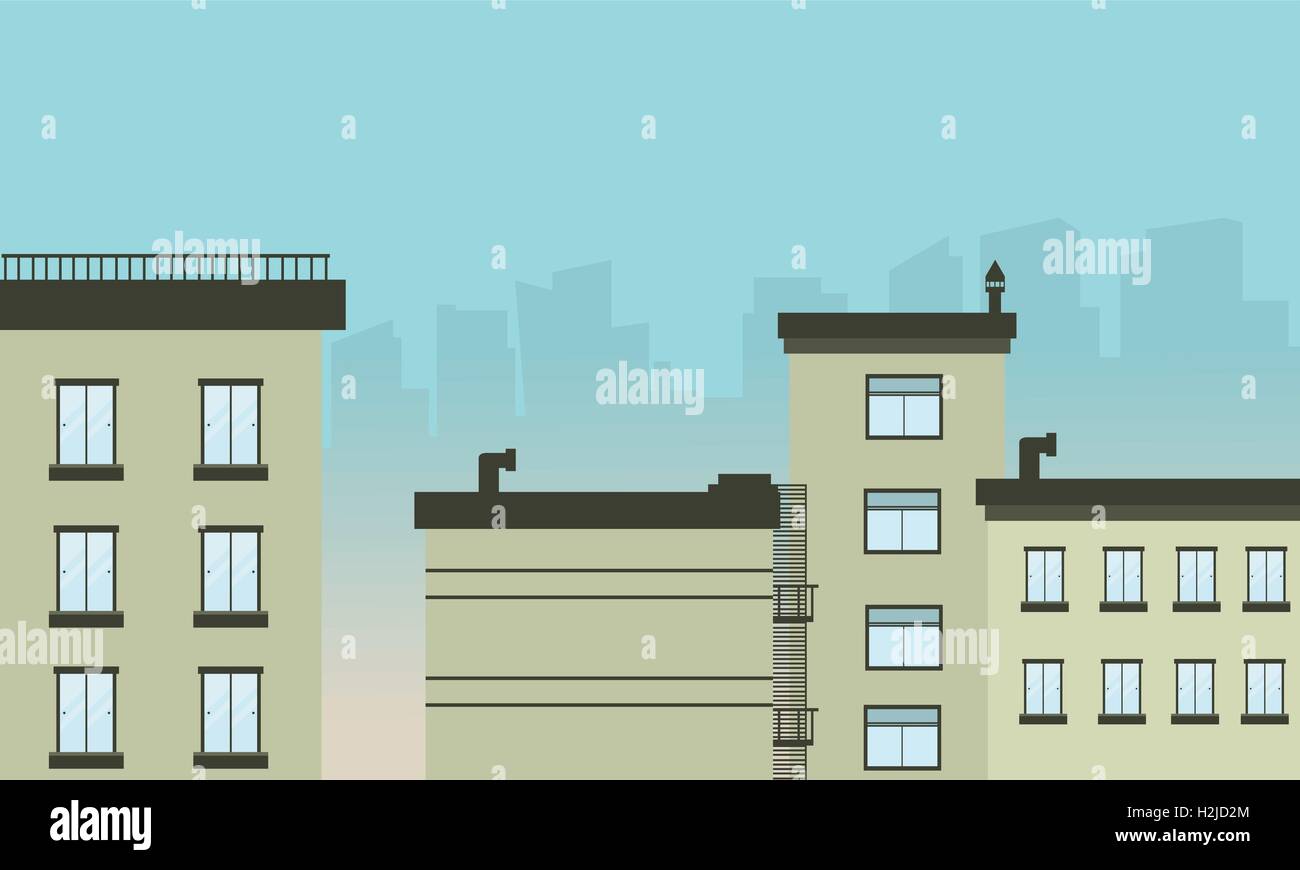 Flat design city landscape illustration Stock Vector Image & Art - Alamy