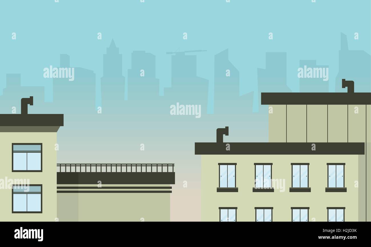 Vector flat illustration of city landscape Stock Vector Image & Art - Alamy