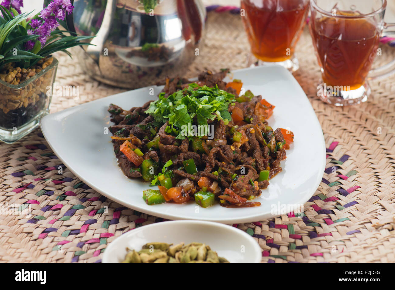 beef liver kebda, mugagal arabic food Stock Photo Alamy