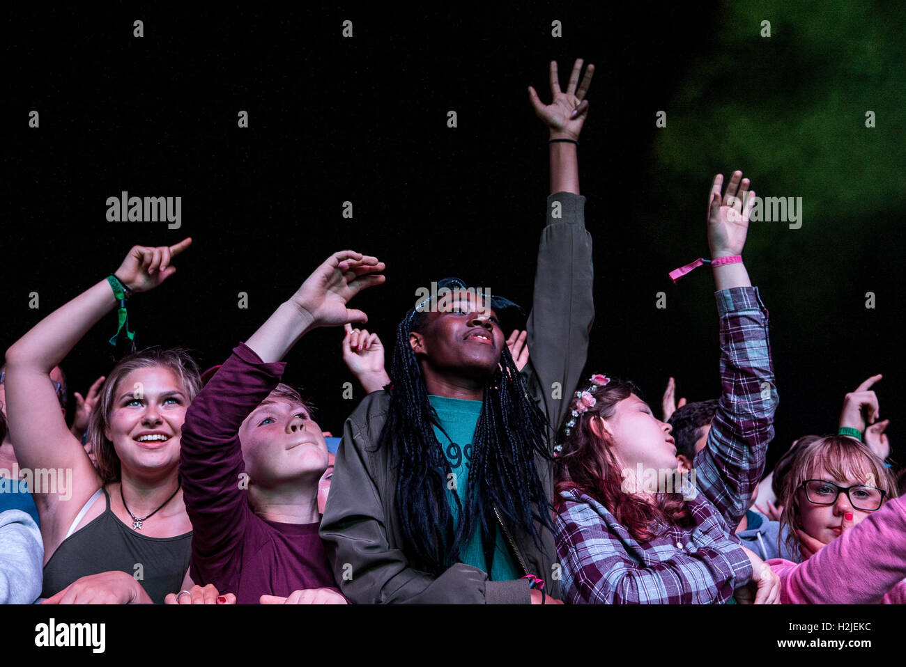 Crowd enjoys the concerts at Big Feastival in Chipping Norton. Festival