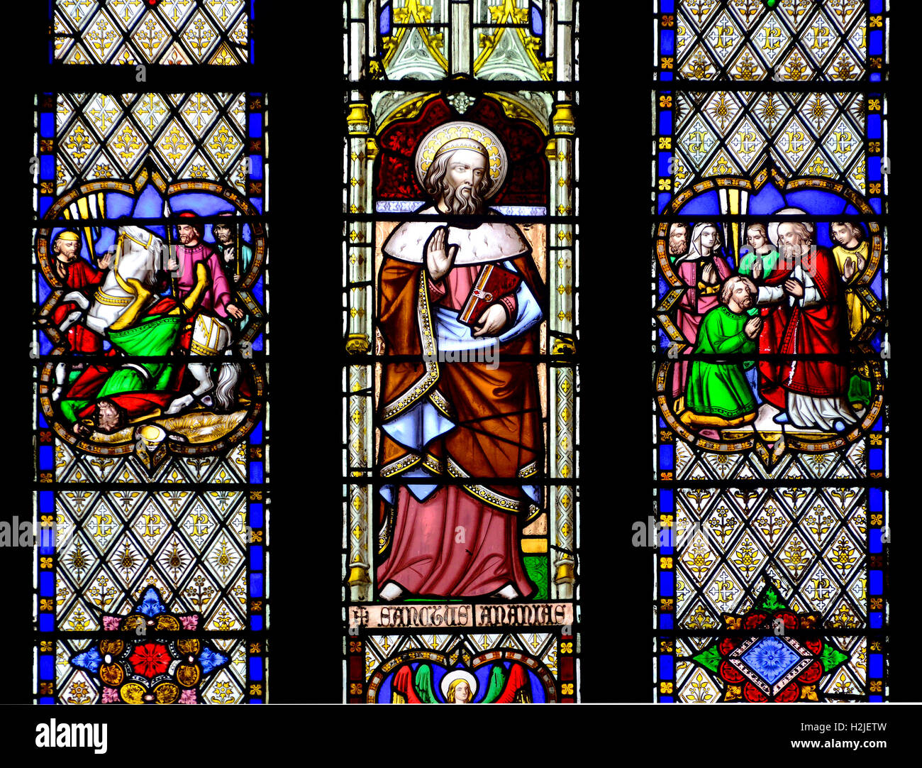 London England Uk St Paul S Church Knightsbridge Stained Glass Window St Ananias Of Damascus Stock Photo Alamy