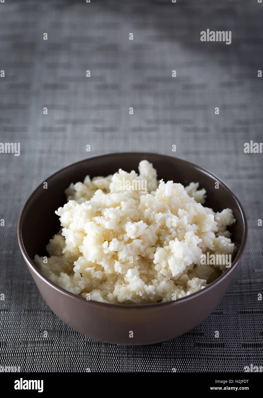 A bowl of cauliflower rice Stock Photo