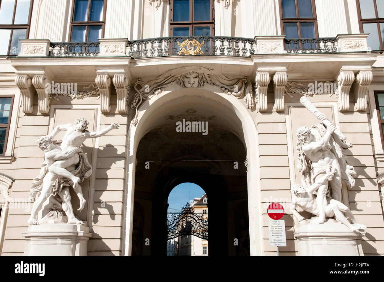 Chancellery Wing Gate to Michaelerplatz - Vienna - Austria Stock Photo