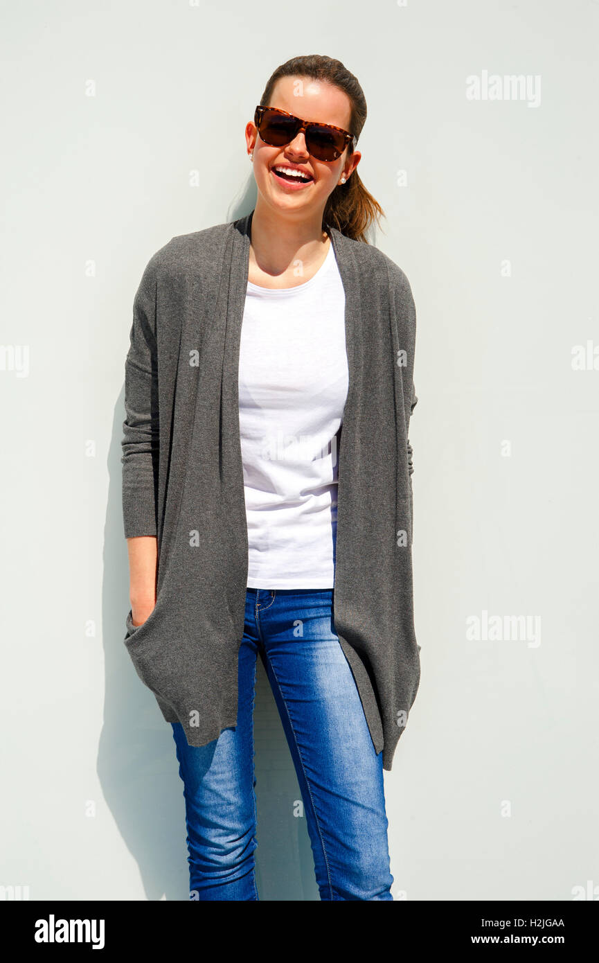 portrait of pretty young woman smiling closeup Stock Photo - Alamy