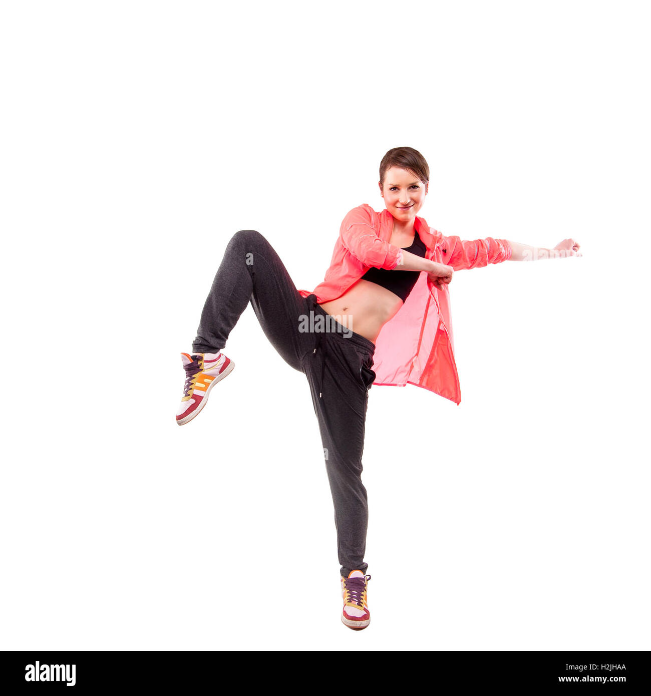 modern style dancer posing on studio white background Stock Photo