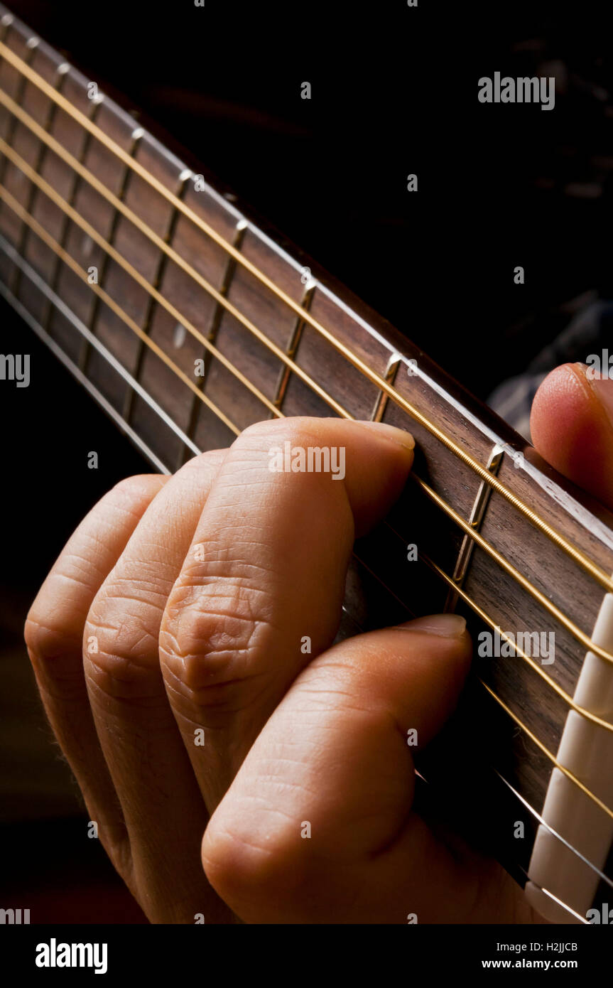 Guitarist Hand Playing Closeup Stock Photo Alamy