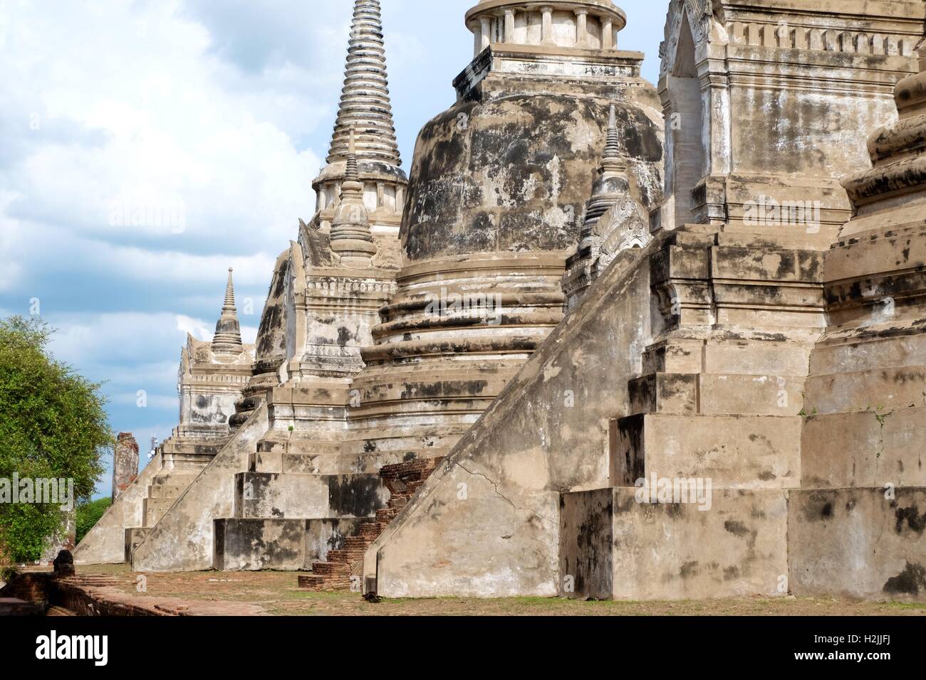Stupa at Wat pra si Sanphet in Ayuthaya Stock Photo