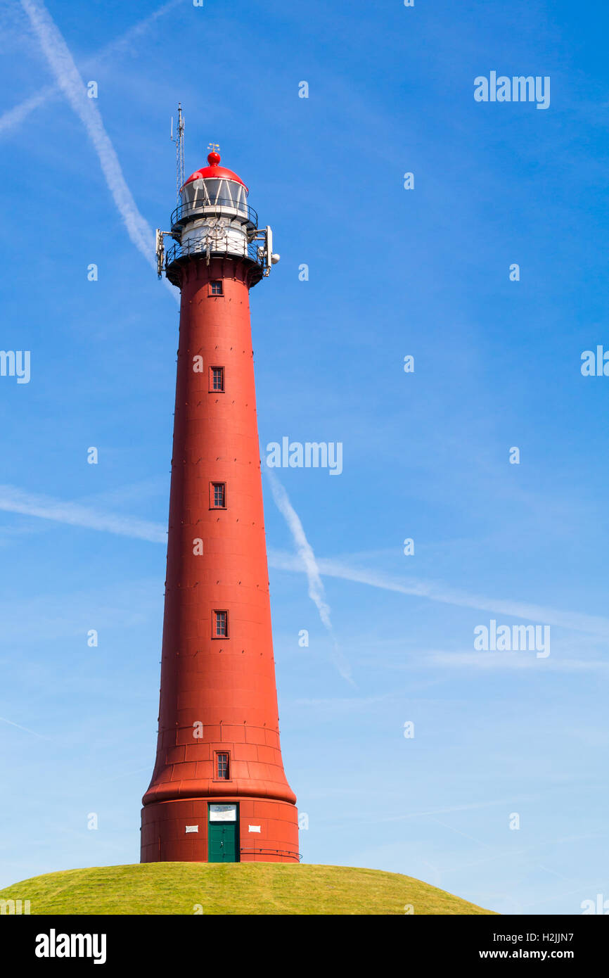 Cast iron high lighthouse of North Sea port IJmuiden, North Holland, Netherlands Stock Photo