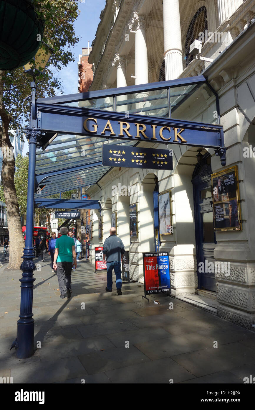 Outside Garrick Theatre, Charing Cross Road, London Stock Photo