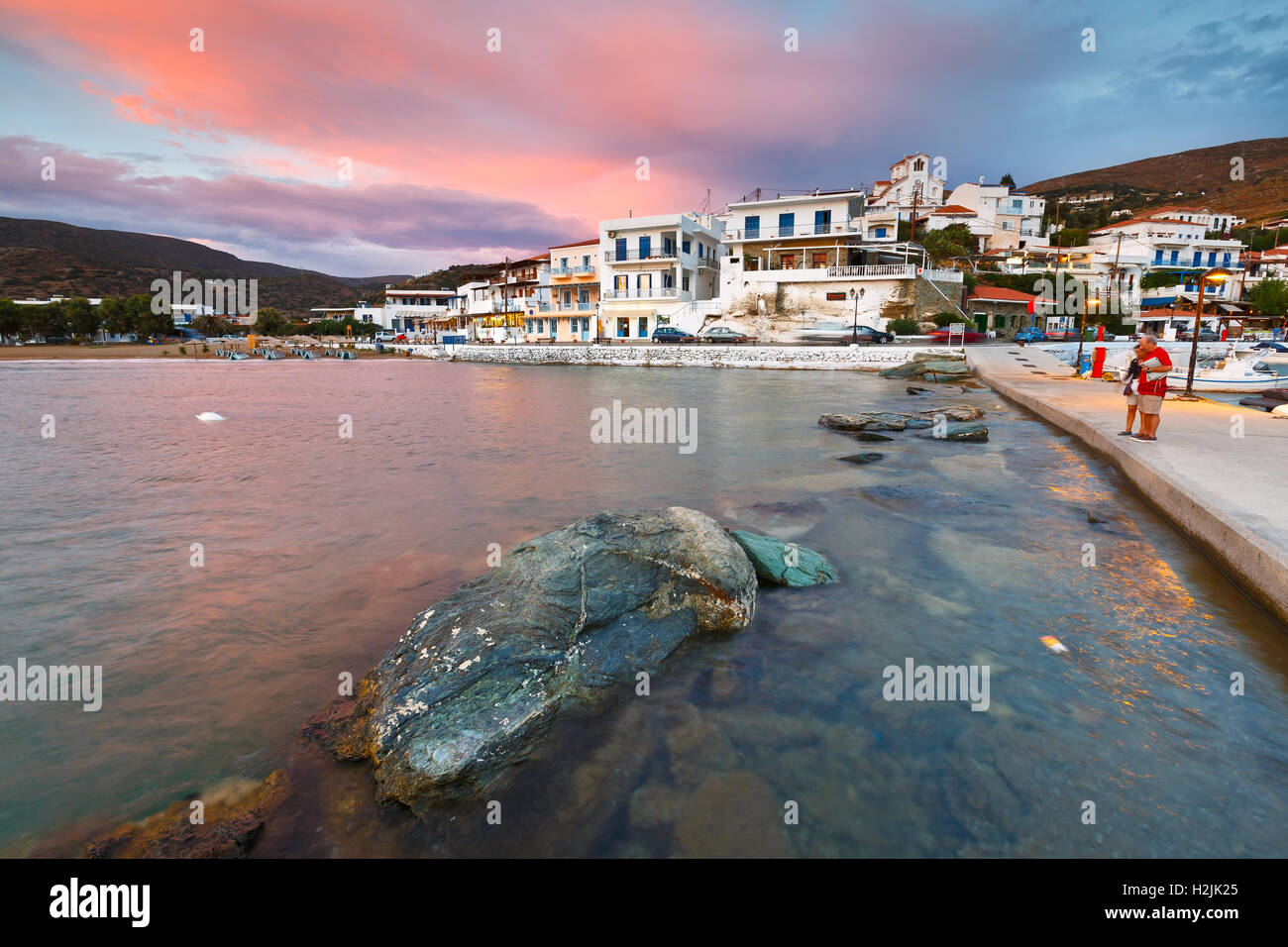 Batsi village on the coast of Andros island in Greece Stock Photo Alamy