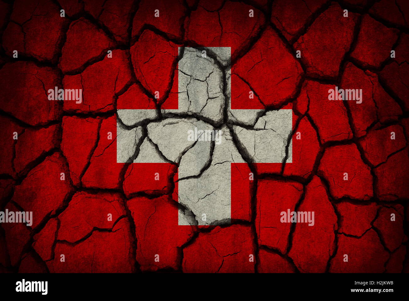 Switzerland flag painted on cracked soil Stock Photo - Alamy