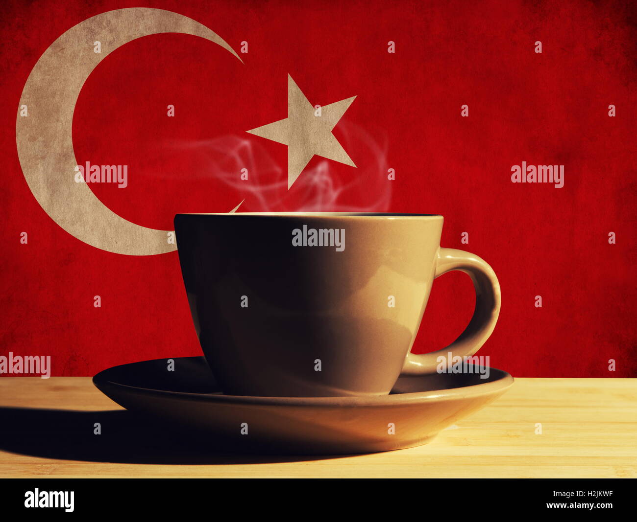 Turkish Tea Flag hot drink with Turkey flag Stock Photo - Alamy