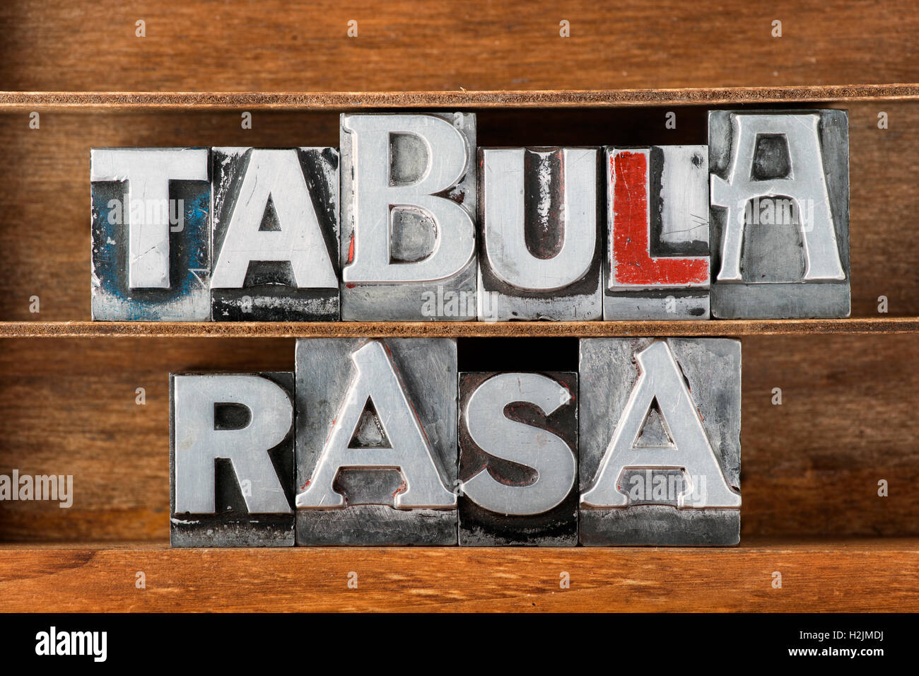 tabula rasa is Latin phrase translated as "blank state" and used to