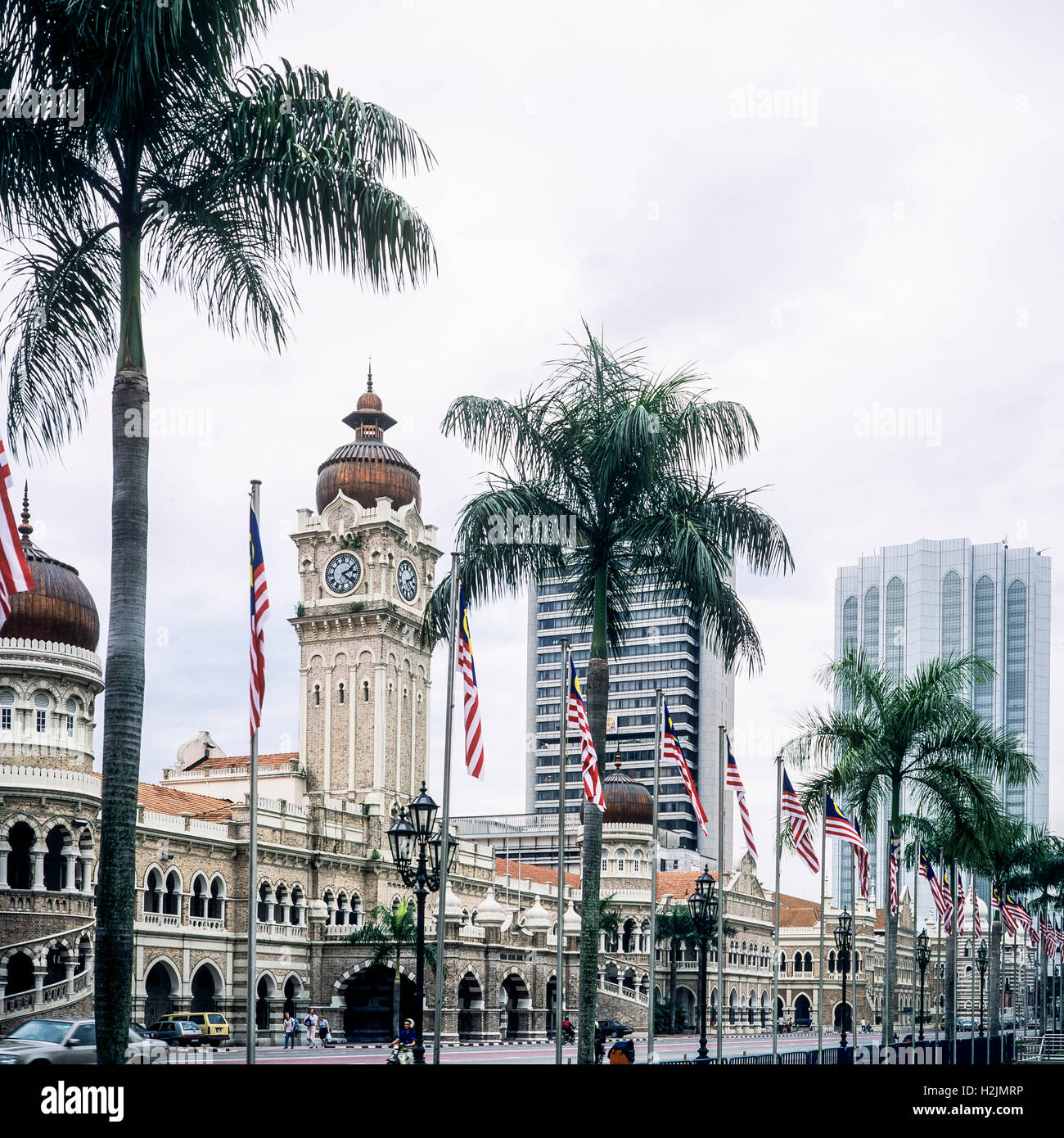 Sultan Abdul Samad building and skyscrapers, Dataran Merdeka square, Kuala Lumpur, Malaysia Stock Photo