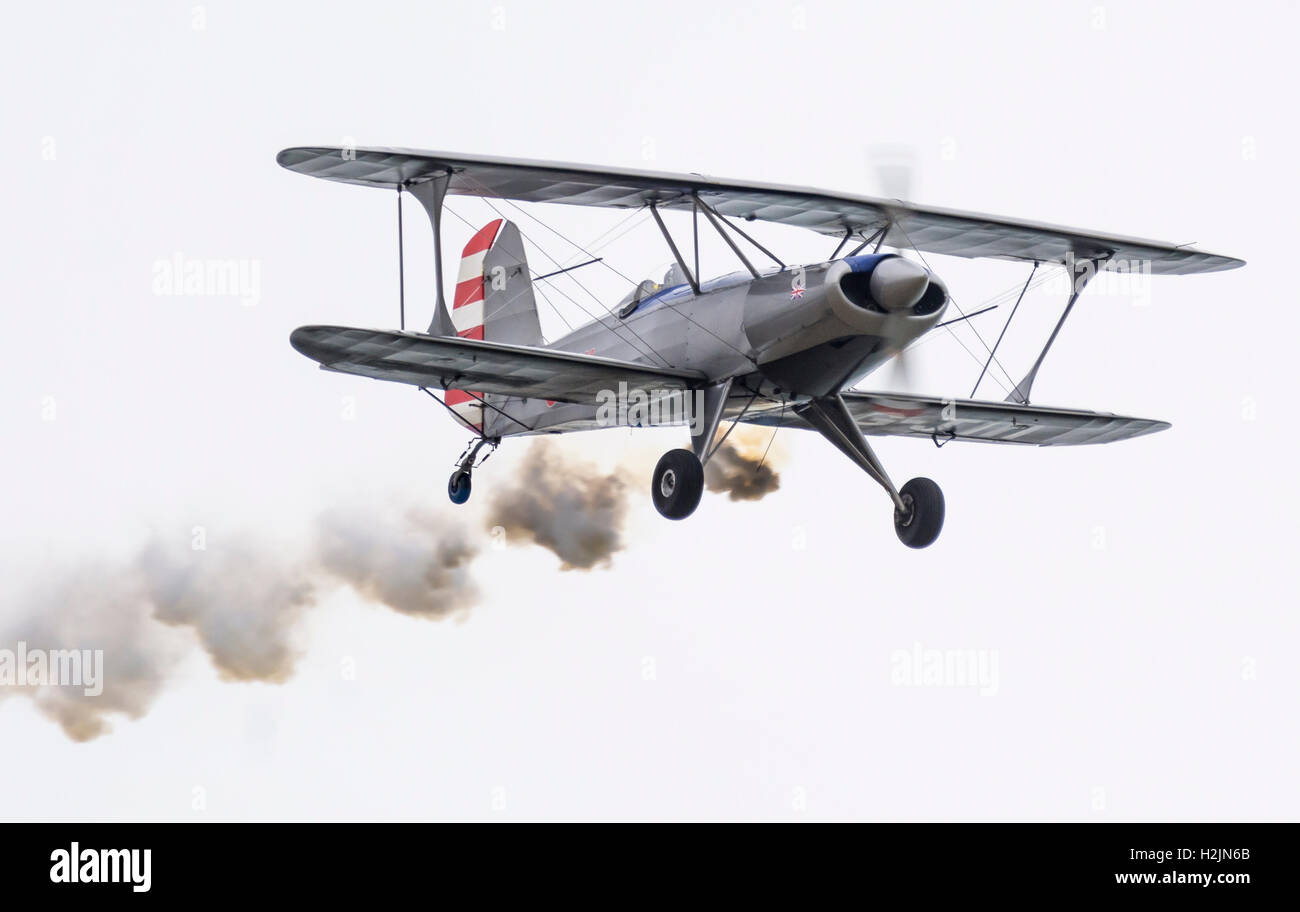 Vintage single seater biplane. Stock Photo