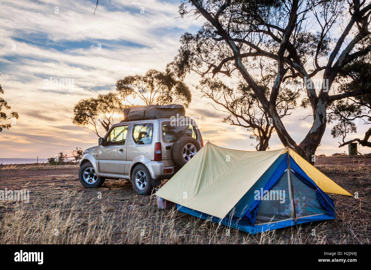 sunrise at the  Hancock's Lookout camp site at near Wilmington South Australia Stock Photo