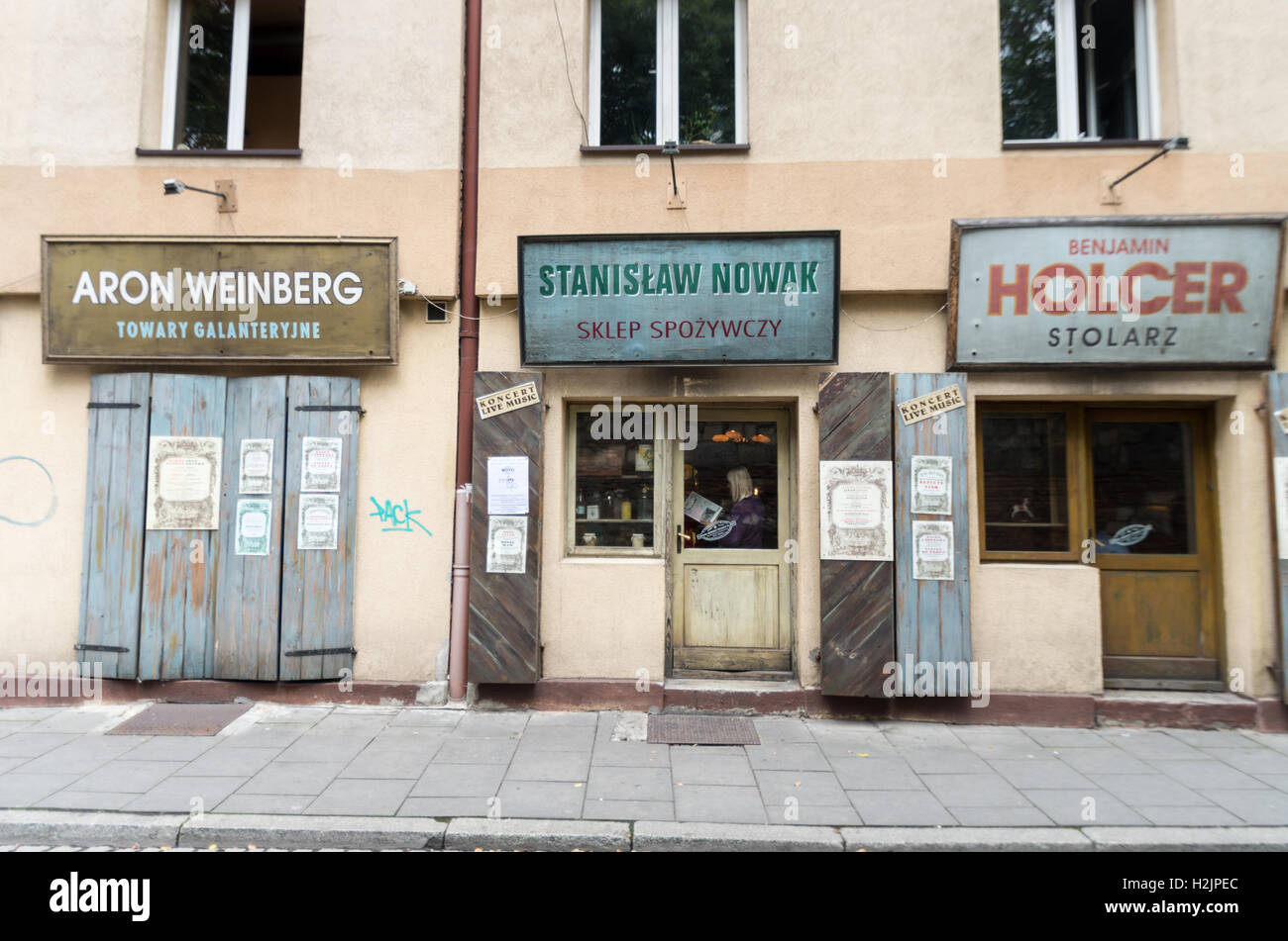 Reconstructed shops in Kazimierz district, Krakow, Poland Stock Photo