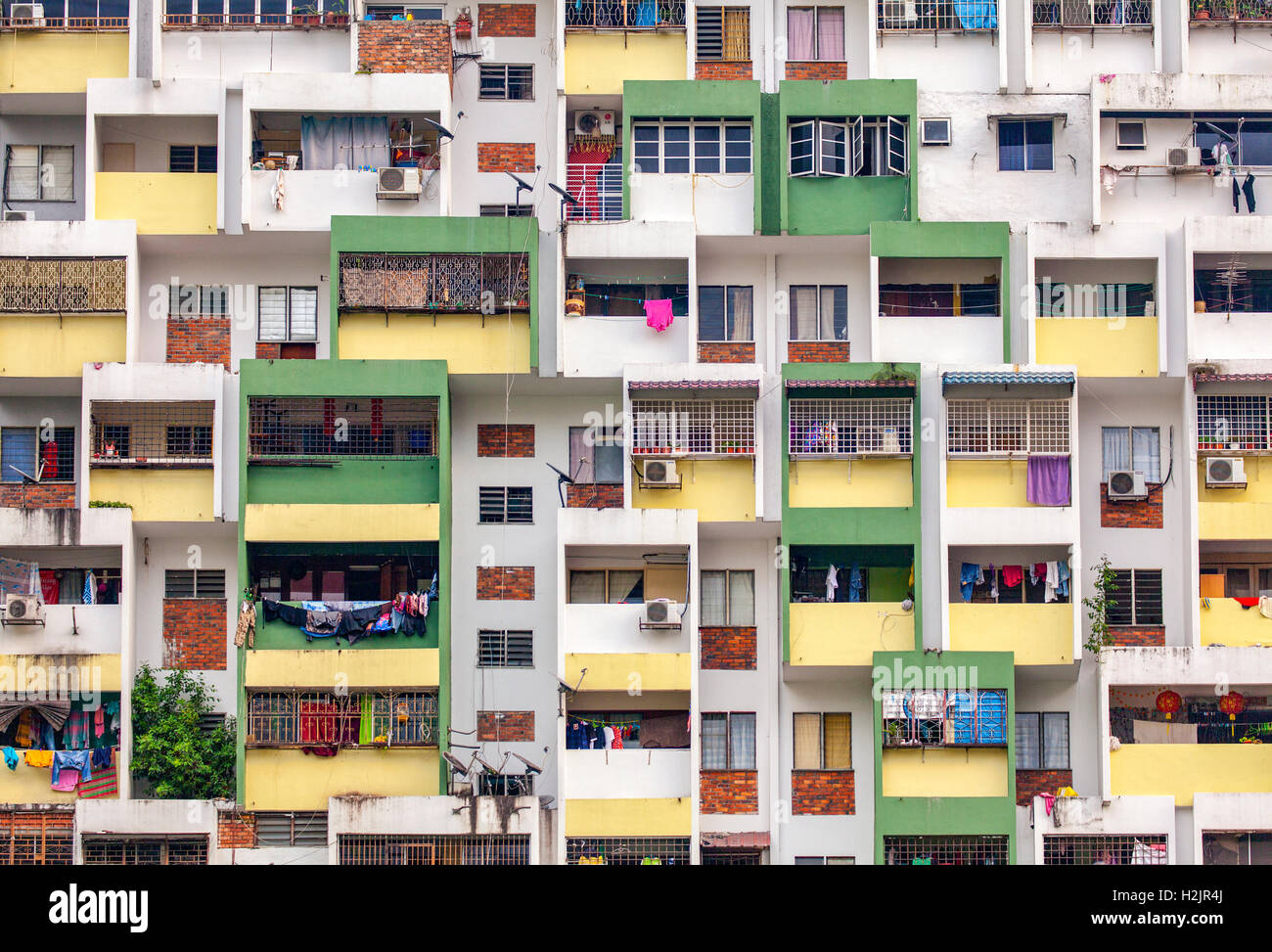A high-rise multi-family tenement building in Kuala Lumpur, Malaysia, Southeast Asia. Stock Photo